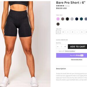 P'TULA Bare Pro Short : 6" Black